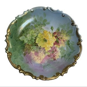 Antique Handpainted Porcelain Plate from Austria, LS&S Carlsbad #2339, Renier